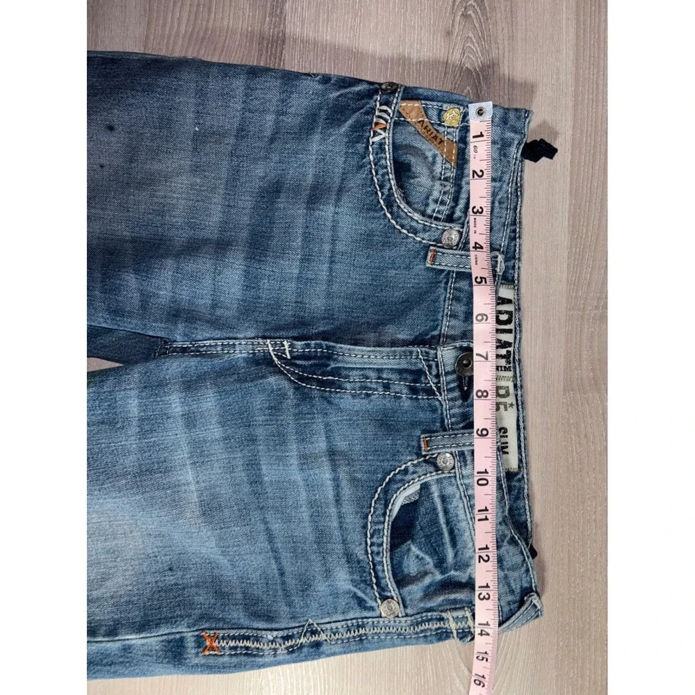 Ariat B5 Boys‎ Slim Jeans Size 16 Med Wash Distressed Western Denim Adjustable